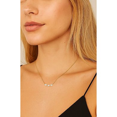 Adora Delicate Necklace with Three Round Cut Cubic Zirconia Stones