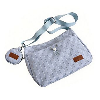 Women's Woven Canvas Crossbody Bag - Adjustable Strap 3-in-1 (Shoulder/Handheld) Bag