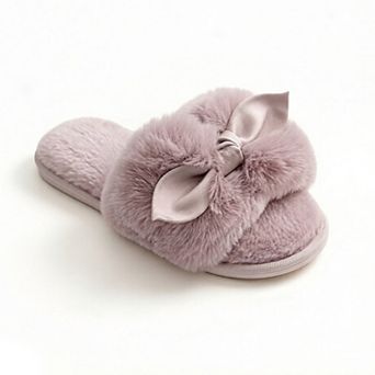 Women's Plush Slide Slippers with 3D Animal Ear Detail