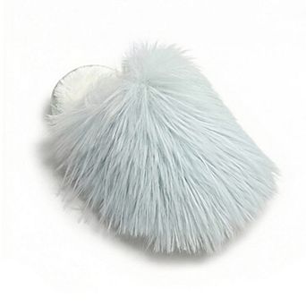 Women's Faux Fur Indoor Slide Slippers with Plush Strap