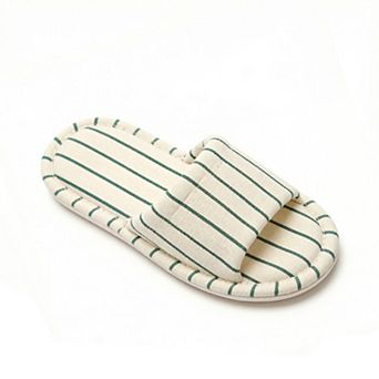 Women's Indoor Slide Slippers with Stripe Pattern