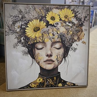 TOEMOA Floral Canvas Wall Art Framed Print for Home Living Room Bedroom Decor