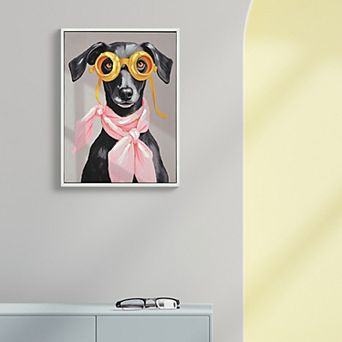 TOEMOA Cute Puppy Canvas Wall Art Print Ready to Hang for Living Room Bedroom