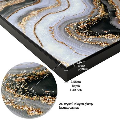 TOEMOA Premium Hand-Painted Abstract Canvas Wall Art for Bedroom Office Home Living Spaces Decor