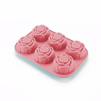 3-Piece Rose Swirl Silicone Baking Mold Set Round Flower Cake Chocolate Candy Soap Mold