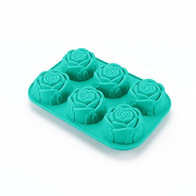 3-Piece Rose Swirl Silicone Baking Mold Set Round Flower Cake Chocolate Candy Soap Mold