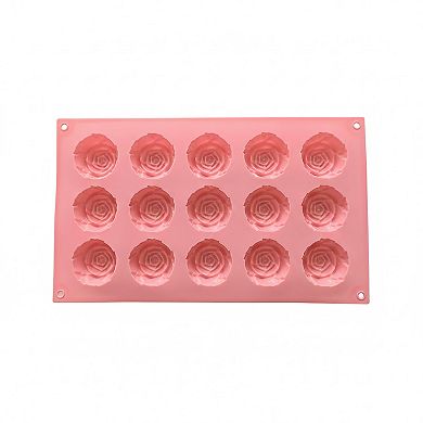 3-Piece Rose Flower Silicone Baking Mold Set Mini Round Cake Chocolate Candy Soap Mold
