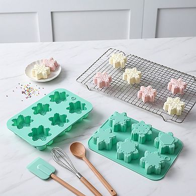 3-Piece Snowflake Silicone Baking Mold Set Winter Shape Cake Chocolate Candy Soap Mold