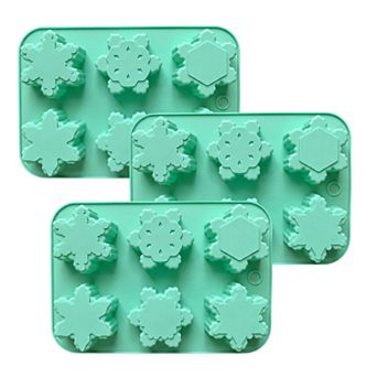 3 pc Snowflake Silicone Baking Mold Set Winter Shape Cake Chocolate Candy Soap Mold
