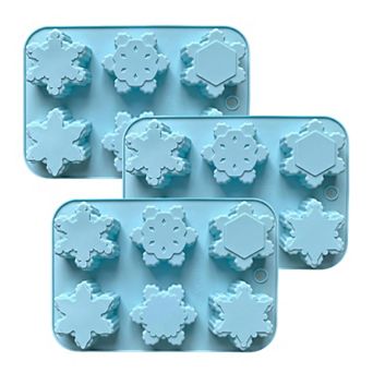 3 pc Snowflake Silicone Baking Mold Set Winter Shape Cake Chocolate Candy Soap Mold