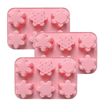3 pc Snowflake Silicone Baking Mold Set Winter Shape Cake Chocolate Candy Soap Mold