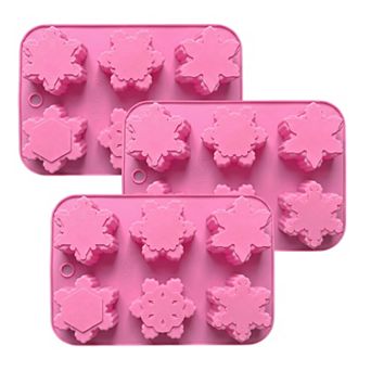3 pc Snowflake Silicone Baking Mold Set Winter Shape Cake Chocolate Candy Soap Mold