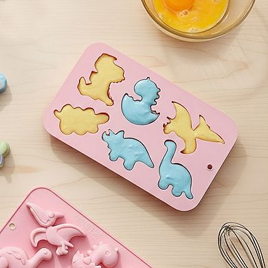 2-Piece Dinosaur Silicone Baking Mold Set Nonstick Flexible Chocolate Candy Dessert Mold