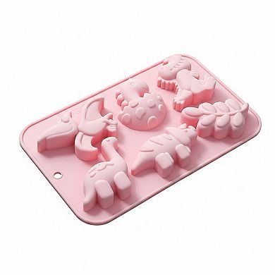 2-Piece Dinosaur Silicone Baking Mold Set Nonstick Flexible Chocolate Candy Dessert Mold