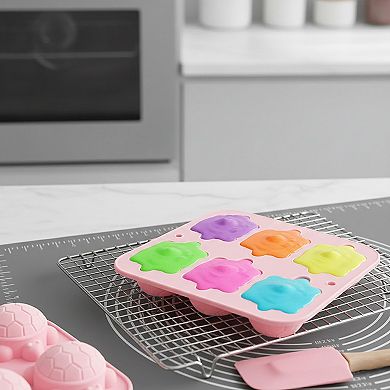 2-Piece Turtle Silicone Baking Mold Set Nonstick Flexible Chocolate Candy Dessert Mold