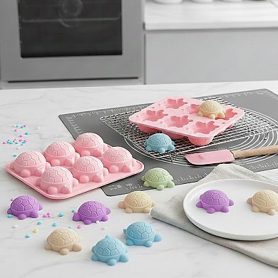 2-Piece Turtle Silicone Baking Mold Set Nonstick Flexible Chocolate Candy Dessert Mold