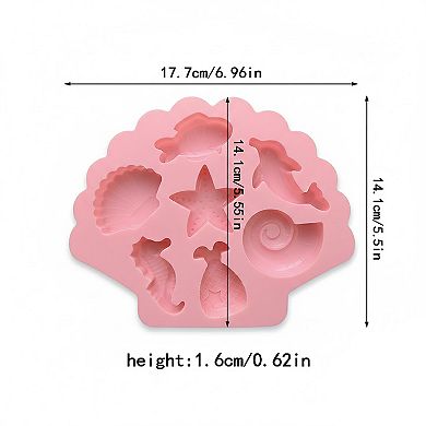 3-Piece Ocean Theme Silicone Baking Mold Set Sea Life Cake Chocolate Candy Soap Mold