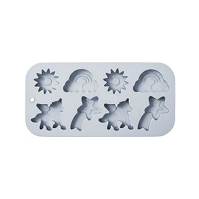 2-Piece Rainbow and Unicorn Silicone Baking Mold Set Nonstick Flexible Candy Dessert Mold