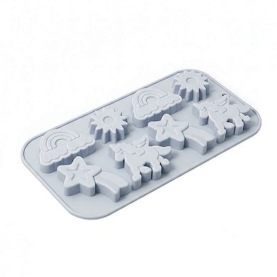 2-Piece Rainbow and Unicorn Silicone Baking Mold Set Nonstick Flexible Candy Dessert Mold