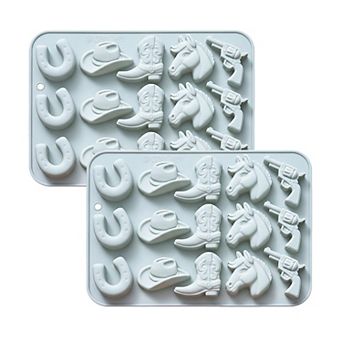 2 pc Western Silicone Baking Mold Set Nonstick Flexible Chocolate Candy Dessert Mold