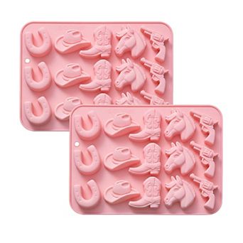 2 pc Western Silicone Baking Mold Set Nonstick Flexible Chocolate Candy Dessert Mold