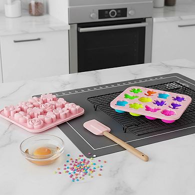 2-Piece Silicone Flower and Butterfly Baking Mold Set Nonstick Flexible Candy Chocolate Mold
