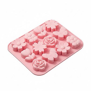 2-Piece Silicone Flower and Butterfly Baking Mold Set Nonstick Flexible Candy Chocolate Mold