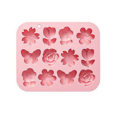 2-Piece Silicone Flower and Butterfly Baking Mold Set Nonstick Flexible Candy Chocolate Mold
