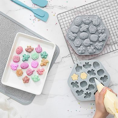 2-Piece Honey Bee Silicone Baking Mold Set Nonstick Flexible Chocolate Candy Dessert Mold