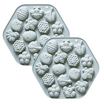 2 pc Honey Bee Silicone Baking Mold Set Nonstick Flexible Chocolate Candy Dessert Mold