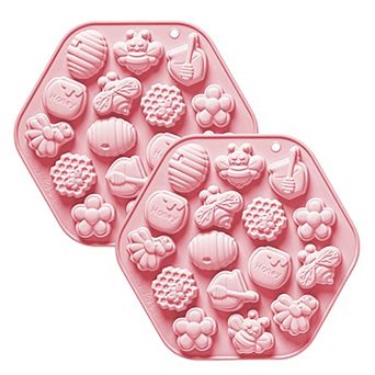 2 pc Honey Bee Silicone Baking Mold Set Nonstick Flexible Chocolate Candy Dessert Mold