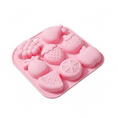 2-Piece Fruit Shape Silicone Baking Mold Set Nonstick Flexible Chocolate Candy Dessert Mold