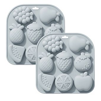 2 pc Fruit Shape Silicone Baking Mold Set Nonstick Flexible Chocolate Candy Dessert Mold