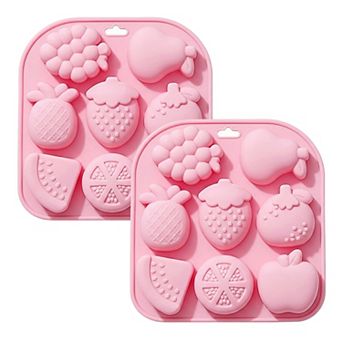 2 pc Fruit Shape Silicone Baking Mold Set Nonstick Flexible Chocolate Candy Dessert Mold