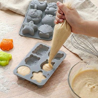 3-Piece Animal and Ocean Silicone Baking Mold Set Nonstick Flexible Chocolate Candy Mold