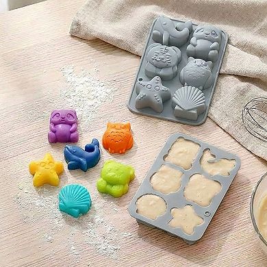 3-Piece Animal and Ocean Silicone Baking Mold Set Nonstick Flexible Chocolate Candy Mold