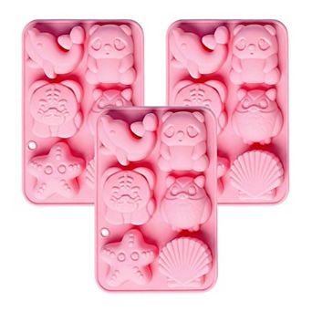3 pc Animal and Ocean Silicone Baking Mold Set Nonstick Flexible Chocolate Candy Mold