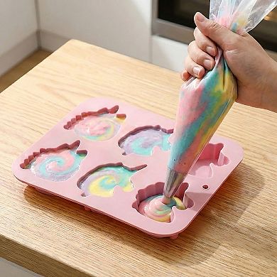 2-Piece Unicorn Silicone Baking Mold Set Nonstick Flexible Chocolate Candy Dessert Mold