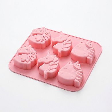 2-Piece Unicorn Silicone Baking Mold Set Nonstick Flexible Chocolate Candy Dessert Mold