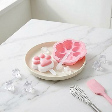 2-Piece Silicone Popsicle Mold Set Reusable Nonstick Ice Pop Maker with Easy Release Design