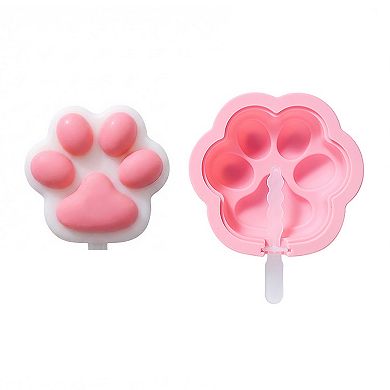 2-Piece Silicone Popsicle Mold Set Reusable Nonstick Ice Pop Maker with Easy Release Design