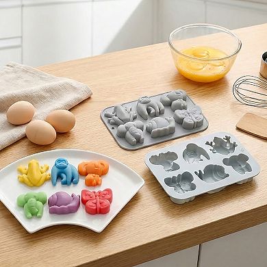 2-Piece Animal Silicone Baking Mold Set Nonstick Flexible Chocolate Candy Dessert Mold