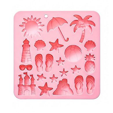 2-Piece Beach Silicone Baking Mold Set Nonstick Summer Shape Chocolate Candy Dessert Mold