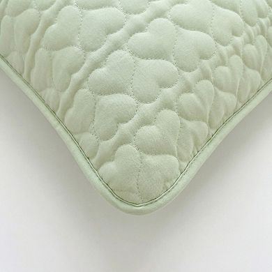 2-Pack Heart Quilted Pillowcases with Envelope Closure Decorative Sleep Cover Set 18.9x29in