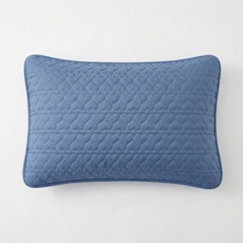2-Pack Heart Quilted Pillowcases with Envelope Closure Decorative Sleep Cover Set 18.9x29in