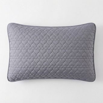 2-Pack Heart Quilted Pillowcases with Envelope Closure Decorative Sleep Cover Set 18.9x29in