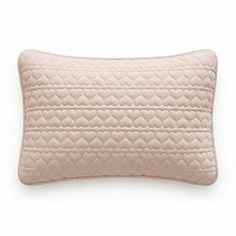 2-Pack Heart Quilted Pillowcases with Envelope Closure Decorative Sleep Cover Set 18.9x29in