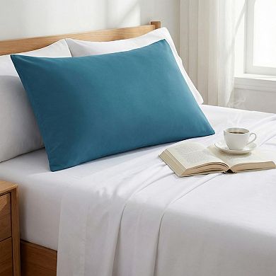 2-Pack Solid Color Pillowcases with Envelope Closure Decorative Sleep Cover Set 18.9x29in