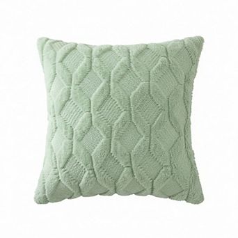 Cable Textured Pillow Cover Decorative Square Cushion Case Single Piece 17.7x17.7in