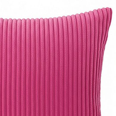 Ribbed Textured Pillow Cover Decorative Square Cushion Case Single Piece 17.7x17.7in